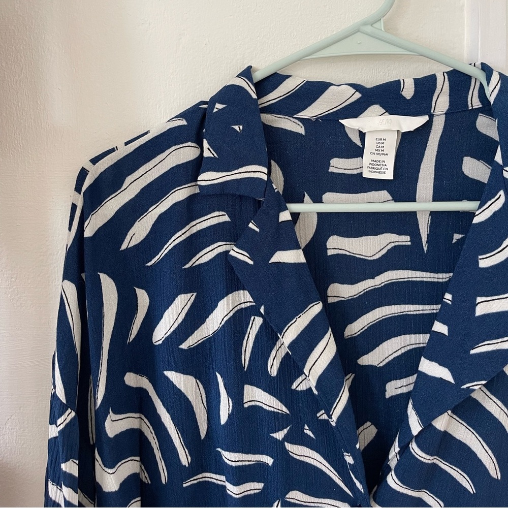 Oversized resort tropical shirt blue - Picture 2 of 6